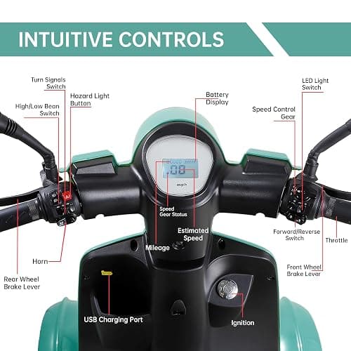 Dvsripa Mobility Scooters for Adults,Heavy-Duty 4 Wheel Mobility Scooters for Seniors,500 LB Capacity All Terrain Mobility Scooter Handicap Scooters for Adults,800W, Multiple Colors thumbnail 7