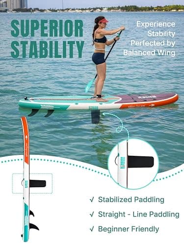 Niphean Inflatable Stand Up Paddle Board with SUP Accessories, Anti-Slip EVA Deck, 10’6’’ Inflatable Paddle Boards for Adults & Youth of All Skill Levels thumbnail 4