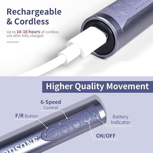 JODSONE Controllable Speed Portable Nail Drill Professional Electric 30000RPM Home Salon Polishing Manicure Nail Drill thumbnail 4