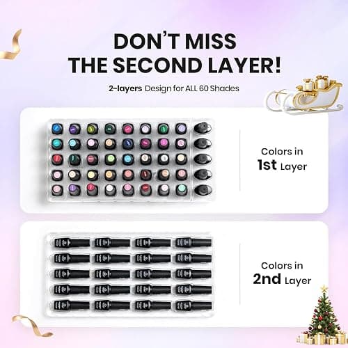 Beetles Winter Gel Nail Polish Set - Emotional Spectrum 69PCS 60 Colors Gel Polish Kit Base Coat Glossy & Matte Top Coat UV Led Soak off Collection Brown Red Black Nude White Christmas Gifts for Women thumbnail 7