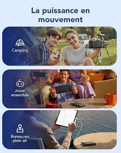 VEGER Batterie Externe 10000mah avec Câble Intégré, Power Bank Portable | 22.5W Charge Rapide, Fin Compact Chargeur USB C avec écran LED, 4 Sorties et 3 Entrées, Compatible avec iPhone Huawei Xiaomi thumbnail 7