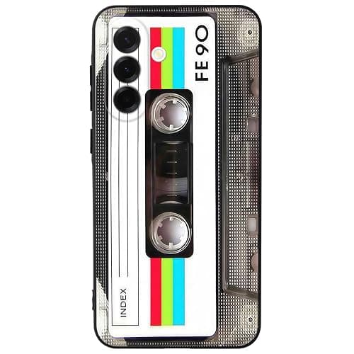 Mouzor Cute Phone Case for Samsung Galaxy A36 5G, Retro Cassette Tape Design Cases, Matte Finish Soft TPU Anti Fingerprint Shockproof Cover for Girls Boys Men Women, Black - Image 1
