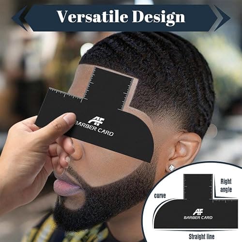 Enhancement Card for Barbers with Measurement Indicators, Reusable Barber Line up Tool and Color Spray Edge Hairline Shaping Tool (Black, One-Size) thumbnail 7