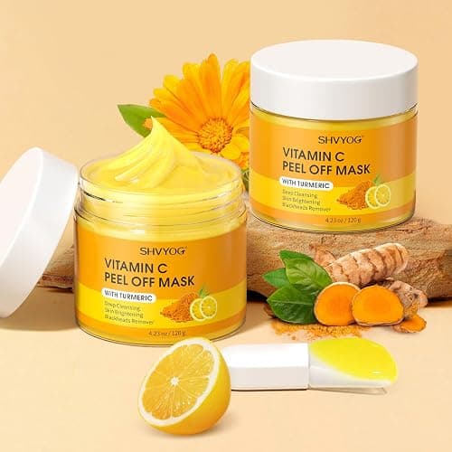SHVYOG Vitamin C Peel Off Face Mask, Peel Off Mask with Turmeric, Blackhead Remover & Deep Cleansing Face Peel Mask, Vitamin C Exfoliating Face Mask for Blackheads, Large Pores, Dirts, Oil thumbnail 2