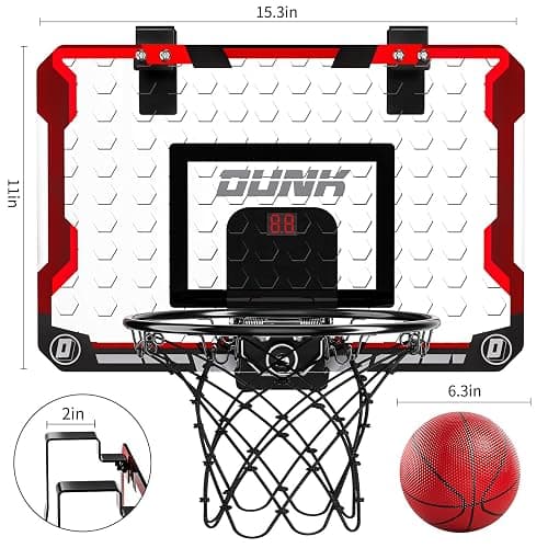 TEMI Indoor Basketball Hoop for Kids, Door Room Basketball Hoop,Mini Basketball Hoop with 4 Balls, Basketball Toys for 3 4 5 6 7 8 9 10 11 12 Year Old Boys thumbnail 2