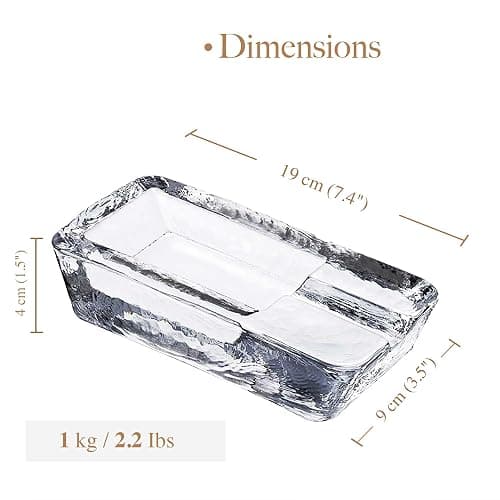 The Buybox Cigar Ashtray Big Ashtrays for Cigarettes Outdoors Large Heavy Glass for Patio/Outdoors/Cigars Ash Tray Large Giant Luxury Premium Cigarette Ashtrays for Outdoor Party Restaurant & Pool thumbnail 3