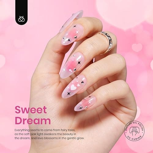 Beetles Pink Gel Nail Polish, 6 Colors Hot Pink Glitter Bright Jelly Gel Polish Soak off Uv LED Cured Nail Art Design Salon Home DIY Manicure Gifts for Women thumbnail 3