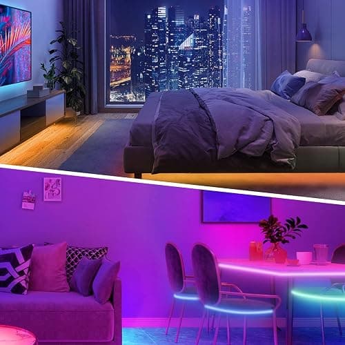 KSIPZE led Lights Strip for Bedroom 200FT Smart Music Sync RGB Color Changing with App and Remote Control, Power Supply Led Strip Lights for Room Home Party Decoration thumbnail 6