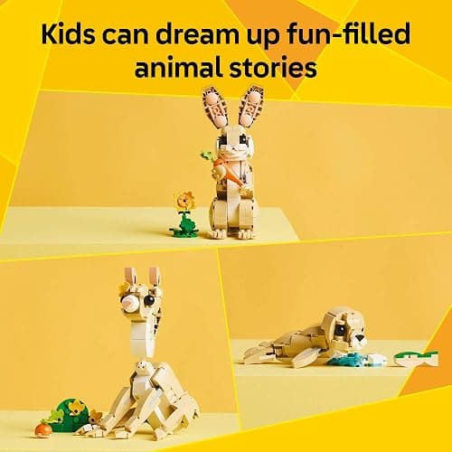 LEGO Creator 3 in 1 Cute Bunny Toy - Building Toy Set with 3 Build Options, Bunny, Seal, or Llama - Animal Figures for Kids, Girls and Boys, Ages 8+ - Gift Idea for Birthdays - 31162 thumbnail 3