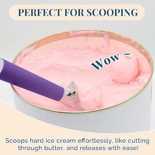 Heated Ice Cream Scoop Rechargeable, Electric Warming Ice Cream Scooper with LED Display, Heats to 158°F for Hard Ice Cream, Easy for Seniors & Kids, IP67 Waterproof (Royal Purple, 2oz) thumbnail 4
