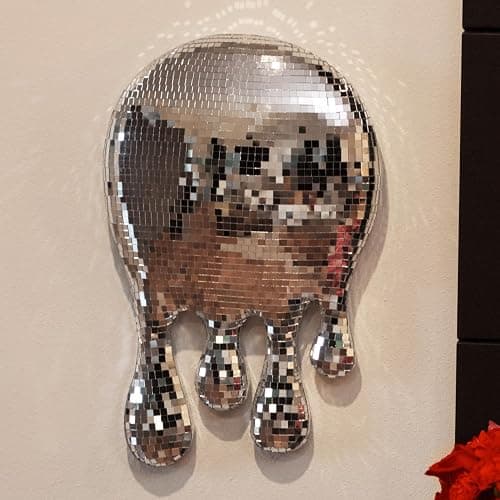 Reimagine Discovery Drippy Disco Ball Decor, Wall Decor Aesthetic with Maximalist, Unique & Funky Style, Cool Room Decor for Bar Carts, Melted Disco Ball Abstract Wall Art, Perfect for Modern Homes - Image 1