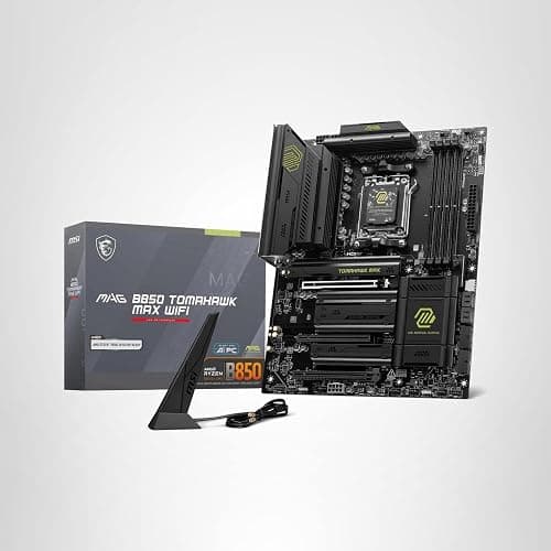 MSI MAG B850 Tomahawk MAX WiFi Motherboard, ATX - Supports AMD Ryzen 9000/8000 / 7000 Processors, AM5-80A SPS VRM, DDR5 Memory Boost 8400+ MT/s (OC), PCIe 5.0 x16, M.2 Gen5, Wi-Fi 7, 5G LAN thumbnail 8