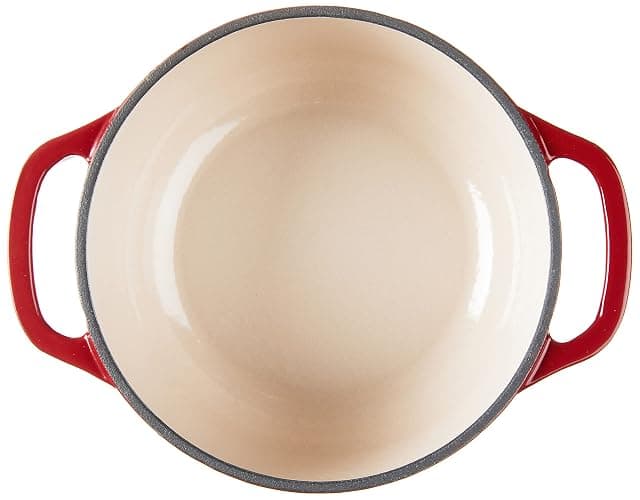 Lodge 1.5 Quart Enameled Cast Iron Dutch Oven with Lid – Dual Handles – Oven Safe up to 500° F or on Stovetop - Use to Marinate, Cook, Bake, Refrigerate and Serve – Red thumbnail 5