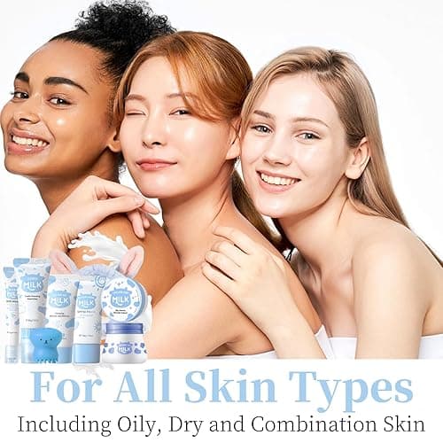 Milk Skincare Set Teen Girls Gifts - Skin Care for Teens 10-12 - Skin Care Set Moisturizing - Skin Care Routine Kit for Women - Skincare for Girls 10-12 - with Eye&Face Cream,Sunscreen(8PCS, Milk) thumbnail 8