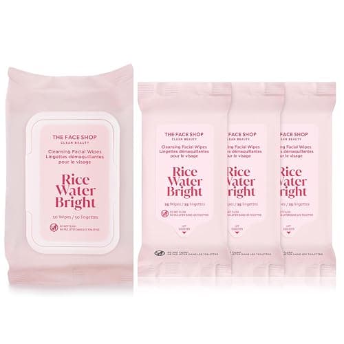 THE FACE SHOP Korean Rice Cleansing Wipes – Disposable Makeup Wipes for All Skin Types - Image 1