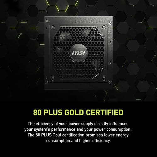 MSI MAG A750GL PCIE5, Fully Modular Compact Gaming 750W Power Supply, 80+ Gold, ATX 3.1 & PCIe 5.1 Ready, Native Dual-Color 12V-2x6 Cable, 10 Year Warranty thumbnail 7