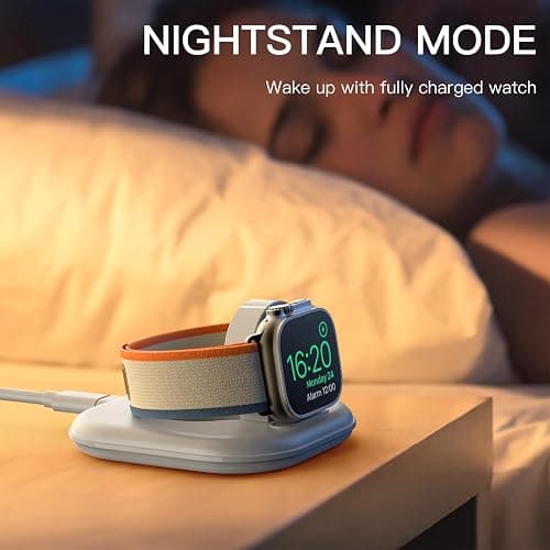 for Apple Watch Charger Stand, Magnetic Fast Charging Dock Portable Design | Compatible with iWatch Series 11/10/9/8/7/6/5/4/3/2, SE, Ultra 3/2/1, Supports Nightstand Mode, for Travel Office thumbnail 6