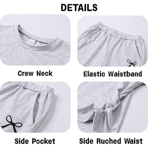 Afsmlys Tween Girls Clothes T-Shirt Top + Pants 2pcs Outfit Set Teen Girl Spring Summer Clothing, Size 7-16 Years thumbnail 6