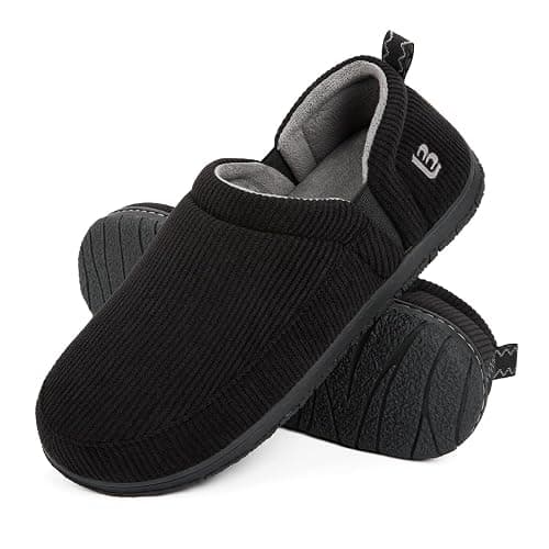LongBay Men's Slippers Two Tone Comfy Memory Foam Slip-On Indoor Outdoor House Shoes Bedroom Loafers - Image 1