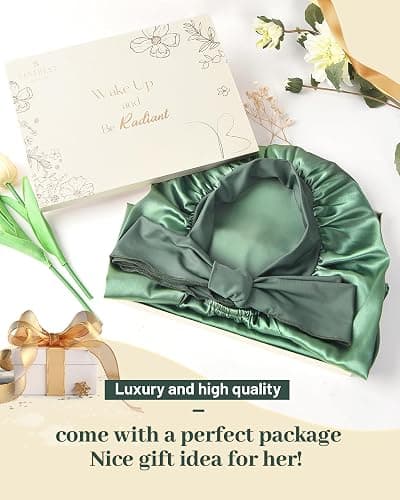 YANIBEST Long Bonnet Satin Bonnet for Sleeping Braid Bonnet with Tie Band Silk Sleep Bonnet for Women Locs thumbnail 6