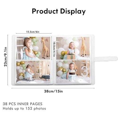 Photo Albums 4x6 Pictures – 152 Pockets Vegan Leather Cover Memory Album Book, Suitable for Family Wedding Boys Girls and Babies Storage (Magic Pink) thumbnail 3