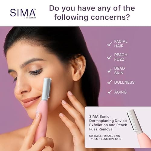 SPA SCIENCES - SIMA Patented Dermaplane Razor for Women Face – Painless 2-in-1 Facial Exfoliation & Peach Fuzz Hair Removal – Anti-Aging – 3 Speeds – Rechargeable – 7 Weeks Treatment thumbnail 3