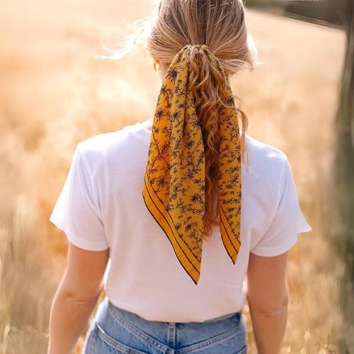 THENEXTLOVE Soft Cotton Viscose Bandana 22''x22'' for Women and Men Multi-purpose Headband Hair Scarf Handkerchief as Gifts thumbnail 4