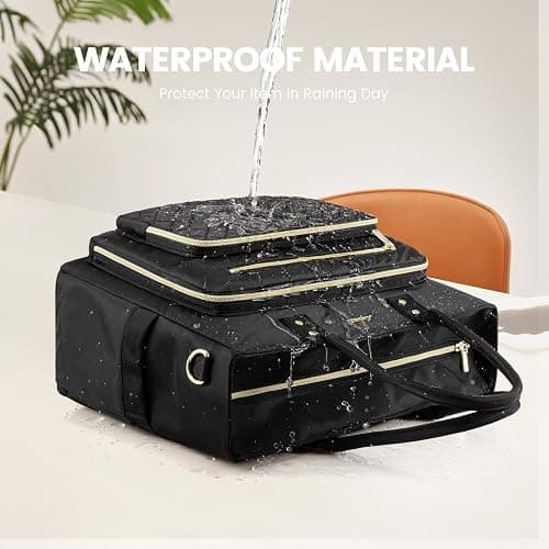 LOVEVOOK Laptop Tote Bag for Women, Work Bags Computer Laptop Bag, Teacher Tote Bag, Professional Briefcase Business Large Purses Handbag, Black, 17 Inch thumbnail 9