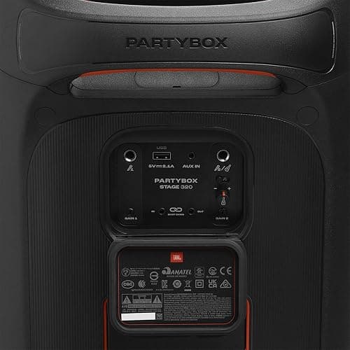 JBL PartyBox Stage 320 Portable Party Speaker with Wireless Two Microphone System (Black) thumbnail 9