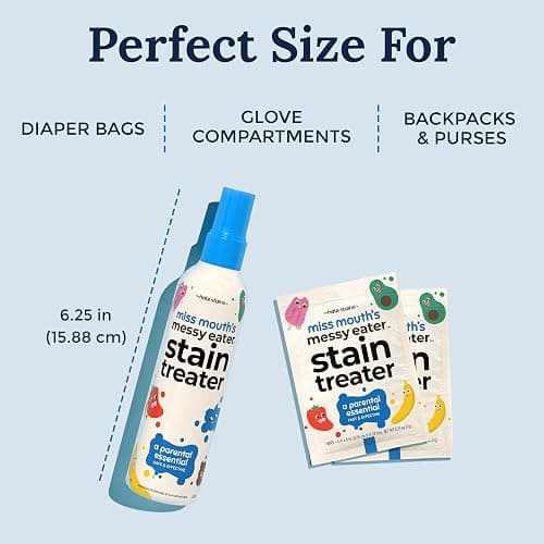 Miss Mouth's Messy Eater Stain Treater Spray - 4oz 2 Pack Stain Remover - Newborn & Baby Essentials - No Dry Cleaning Food, Grease, Coffee Off Laundry, Underwear, Fabric - 2 pack thumbnail 8