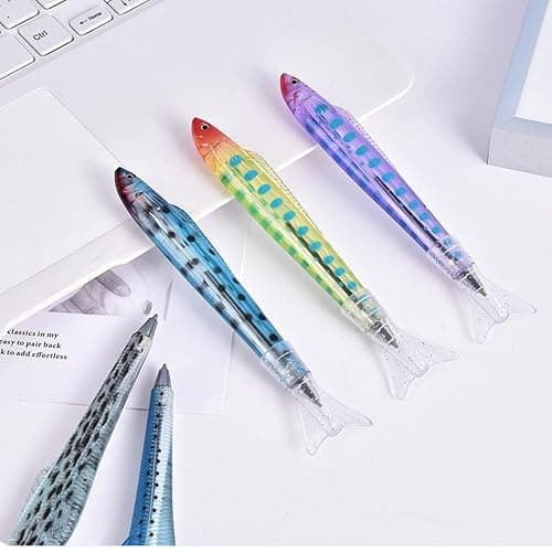 Senroce 6 Packs Novelty Sardine Fish Pens, Cute Fish Pens, Fun Fish-Shaped Ballpoint Pens, Creative Stationery for School, Office, Adults, Gift & Daily Writing thumbnail 5