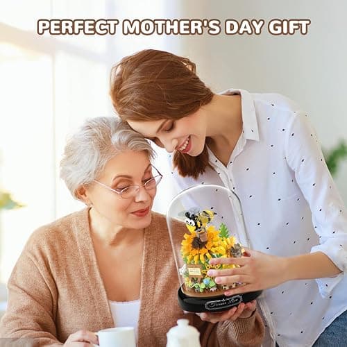 QLT QIAOLETONG Flower Bouquet Building Sets, Animals Flowers Botanical Collection 548 PCS Mini Bricks Building Blocks Toy for Adults, Valentine's Day for Her (Bee) thumbnail 2