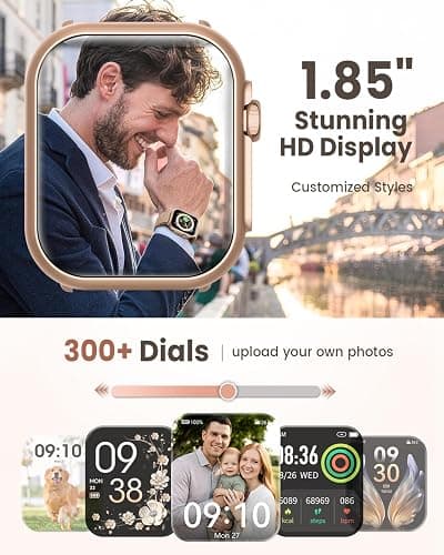 Smart Watch for Women for iPhone Android:1.85" Smartwatch Fitness Tracker | Make/Answer Call Sleep Heart Rate SpO2 Blood Pressure Monitor IP68 Waterproof 120+Sport Mode 1000mAh Battery 2Bands thumbnail 7
