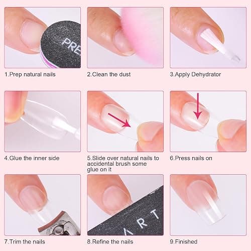 Makartt Brush-On Nail Glue for Press On Nails and Tips:Air Dry, 7ML,3 Packs | No UV lamp needed, 5-10s quick dry, built-in brush, HEMA-free & TPO-free for sensitive skin, Both for Clear & Opaque Nails thumbnail 8