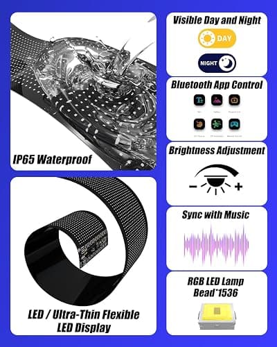 Devil Eyes Light for Windshield: 23.4"x4.7" Programmable LED Signs with APP & Remote Control - 5V USB Digital Lighting Display, LED Eyes for Cars, SUVs & Trucks (1 Pcs) thumbnail 5