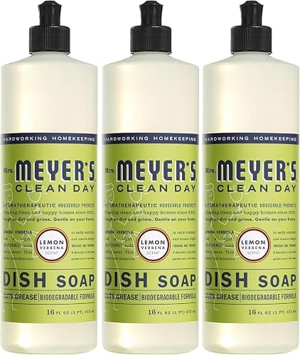 MRS. MEYER'S CLEAN DAY Liquid Dish Soap, Lemon Verbena, 16 fl. oz - Pack of 3 - Image 1