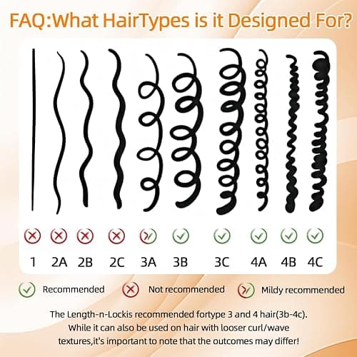 CRUIFU Lock Curly Hair Stretcher and Length Maintainer - Prevent Shrinkage with No-Heat Styling Net for An Elongated Look,Includes: 5 Elastic Hair Ties，(13IN*4PCS) thumbnail 3