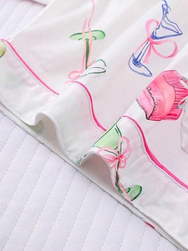 FUVYKOL Women's 2 Piece Wine Print Pajama Sets Sleepwear Short Sleeve Wineglass Nightwear Soft Pjs Lounge Sets thumbnail 7