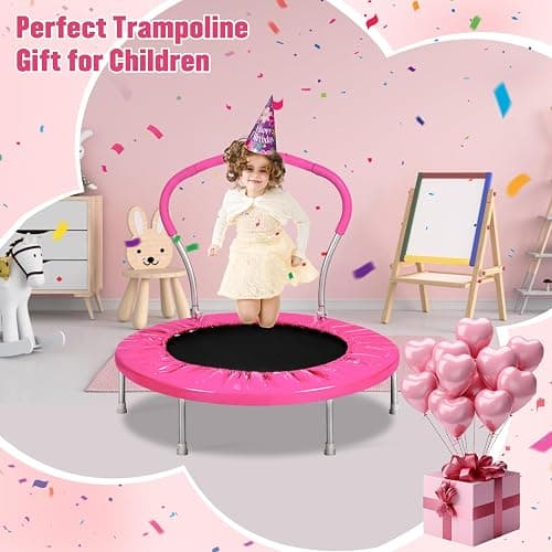 Lyromix 36-Inch Kids Trampoline with Handle - Indoor Mini Tranpoline for Toddlers, Small Fitness Rebounder for Indoor and Outdoor Use thumbnail 6
