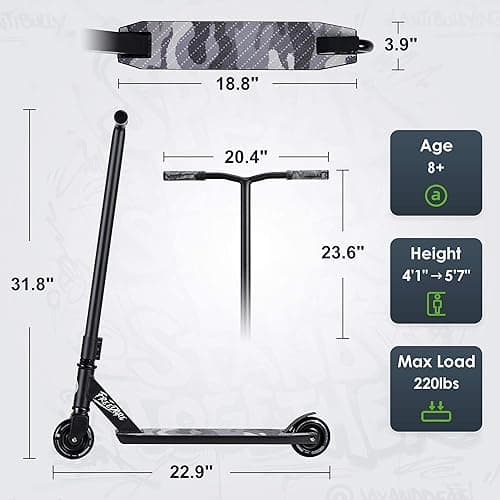 FREEDARE Pro Scooter Stunt Scooter Complete Trick Scooter for Kids 8 Years and Up, Teens, Adults, Boys and Girls Freestyle Street Scooter for Intermediate and Beginner Skate Park thumbnail 5