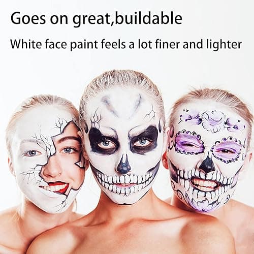 MEICOLY Clown White Face Body Paint Stick(1.06 Oz),Foundation Cream Makeup,Face Paint for Halloween Joker Zombie Vampire Skeleton Skull Special Effects Mime Makeup,White Eye Black Stick for Sports thumbnail 8
