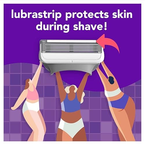 joy Razors for Women, 1 Handle, 4 Razor Blade Refills, Lavender, Lubrastrip to Help Avoid Skin Irritation - 1 handle + 4 refills thumbnail 3
