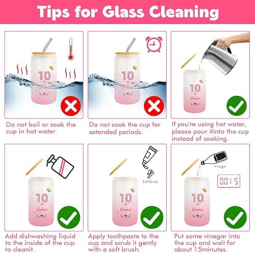 10 Year Old Girl Gift,10th Birthday Gifts for Girls 2025,Happy 10th Birthday Cups With Lids and Straws Gift Ideas,Fashion Gifts for Her,Thoughtful Presents for 10 Year Old Daughter,Niece,Sister - 10th Birthday Gift thumbnail 4