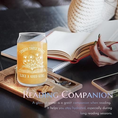 Book Lovers Gifts for Readers: Bookish, Reading & Book-Themed Gifts for Teachers, Librarians & Kids - Mothers Day, Graduation & Birthday Gift - 16oz Glass Cup thumbnail 5