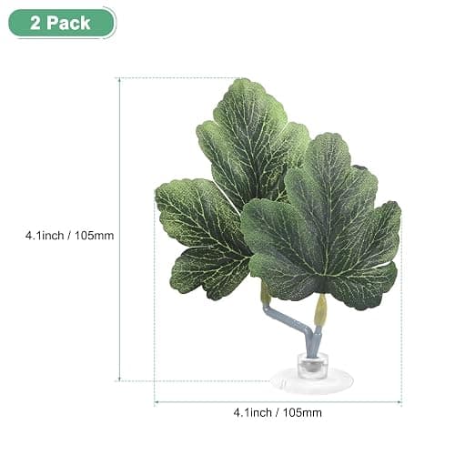 M METERXITY 2-Pack Betta Fish Leaf Pad, Hammock Plant Leaf Pad, Realistic Resting Fish Rest Bed for Fish Tank Decorations/Aquarium Accessories/Spawning Grounds [Green, Grape Leaves-Shaped] thumbnail 2