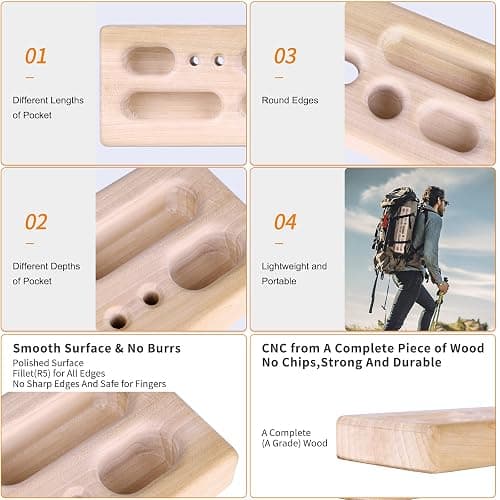 Two Stones Portable Hangboard | Rock Climbing Hangboard | Hang Board for Climbing | Rock Climbing Gifts for Rock Climbers for Climbers | Bouldering Gifts thumbnail 3