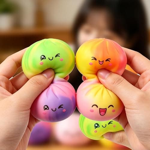 Dumplings Squishy Stress Balls Fidget Sensory Toy Mystery Dumplings Squishy Soft Squeeze Decompression Dough for Adults (Gradation Pink) thumbnail 5