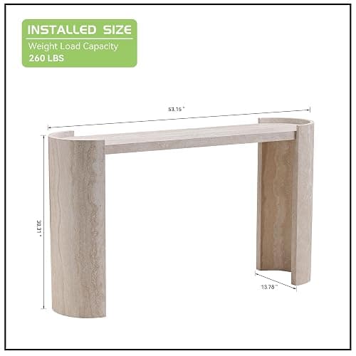 KEVINSPACE 53.15" Console Table SofaTable Narrow EntrywayTable, Wood EntryTable Mid-Century HallwayTable MDF Modern Accent Furniture Behind CouchTable for Living Room, Bedroom - 53.15" Marble thumbnail 2