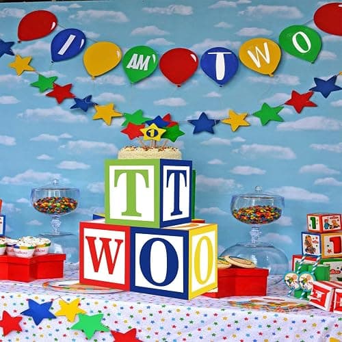 Zliisang 3pcs 2nd Birthday Balloon Box Set - Cartoon Street Party Number Blocks - 6x BOX - Red, Green, Yellow thumbnail 4