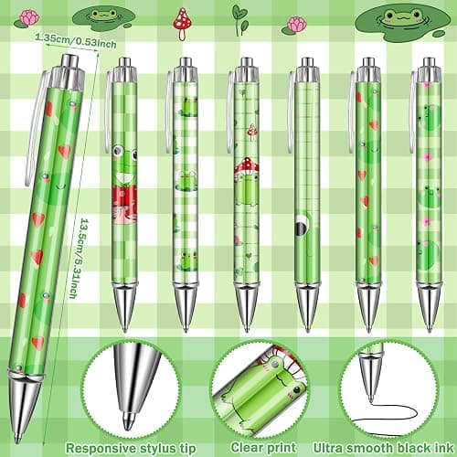 Resurhang 6 Pack A5 Frog Spiral Notebooks Preppy Journal Cute Aesthetic Hardcover Ruled Notebooks with Ballpoint Pens for Office School Day Classroom Prize Supplies, 5.5 x 8.3 Inch thumbnail 5